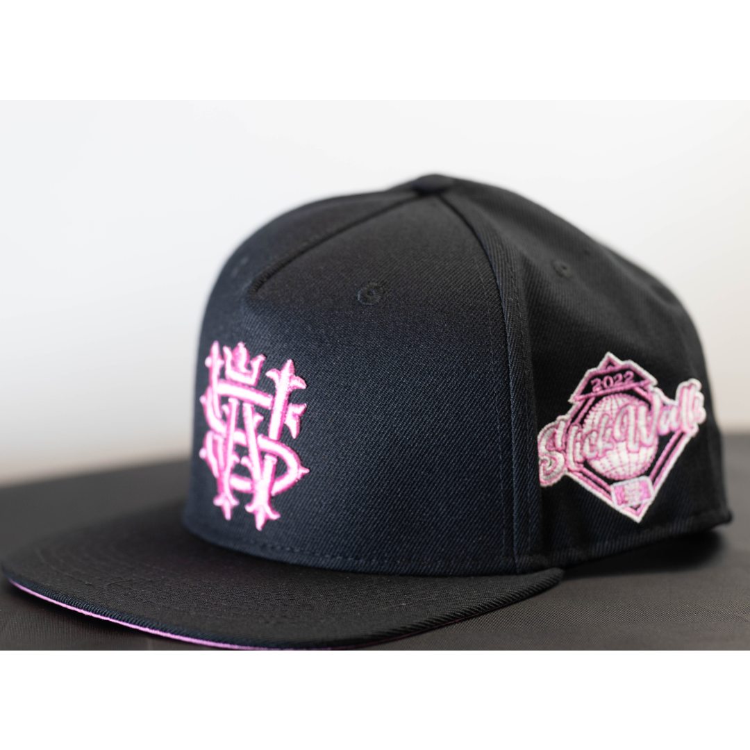 Black & Pink Breast Cancer Awareness Slick Walk Snapback