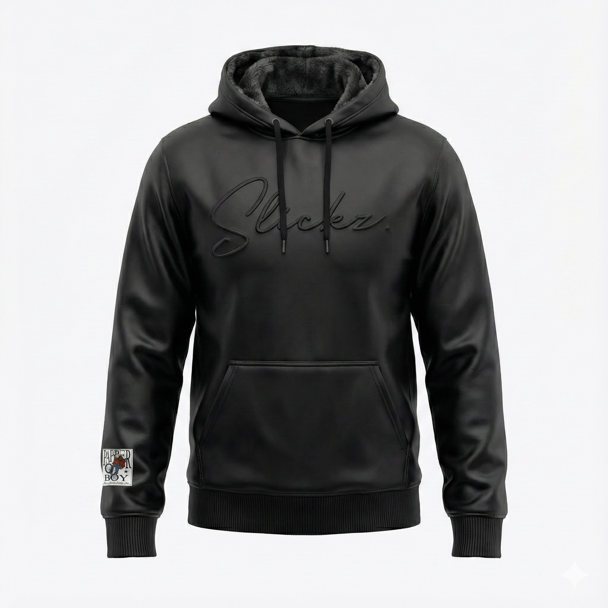 Slickz Leather Hoodie (Black)