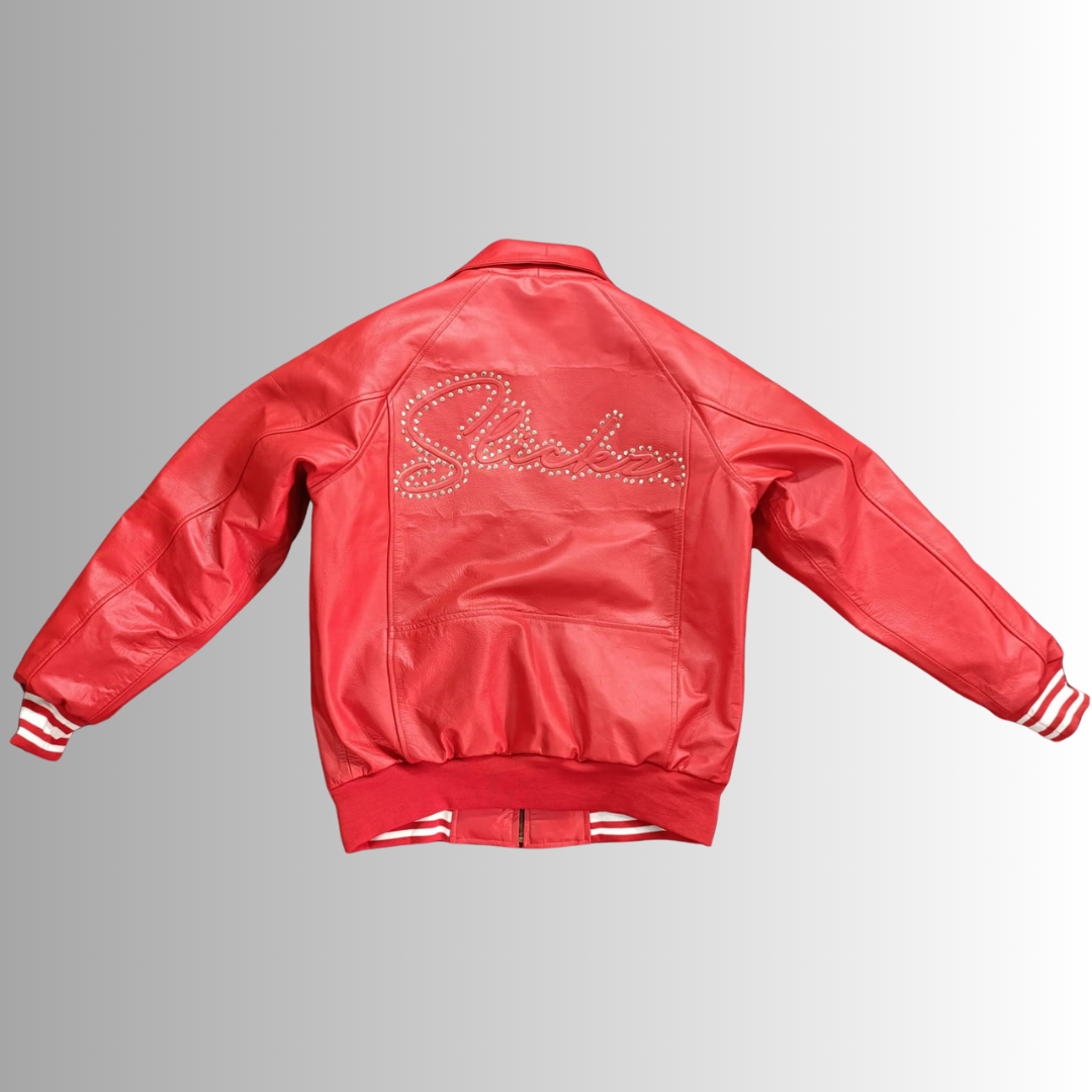 Slickz Stone Leather Jacket (Red)