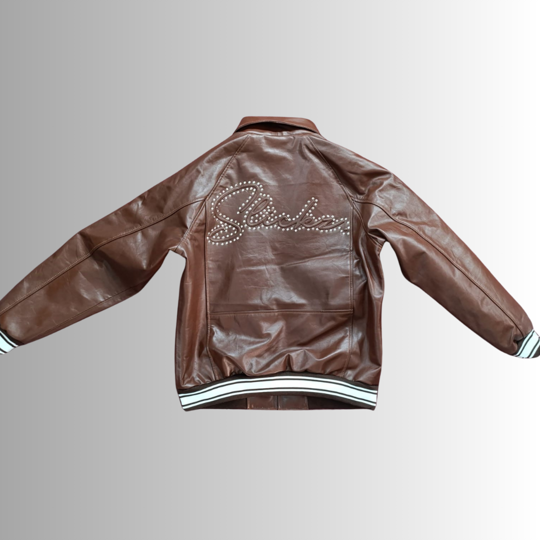 Slickz Stone Leather Jacket (Brown)