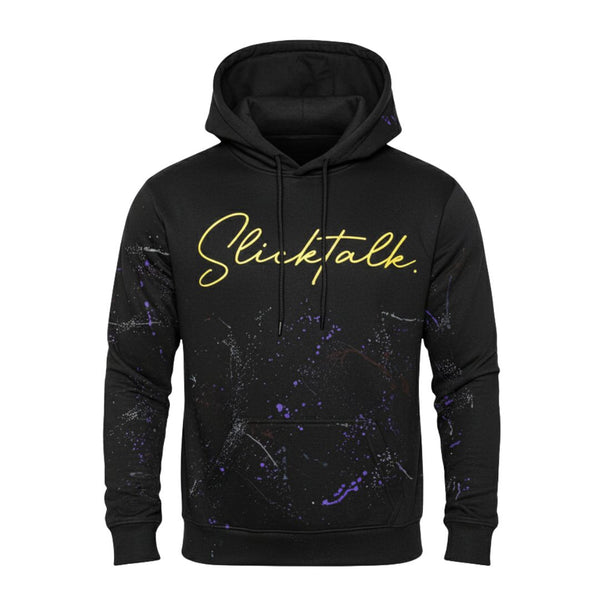 Black Slick Talk Sweat Suit