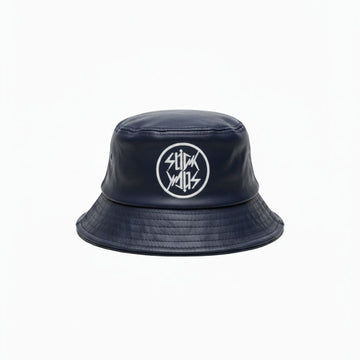 Slick Walk Butter Soft Leather Bucket Hat (Navy)