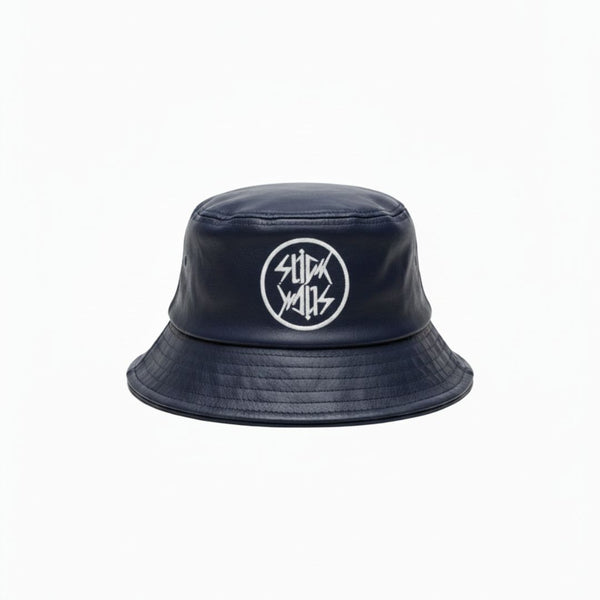 Slick Walk Butter Soft Leather Bucket Hat (Navy)