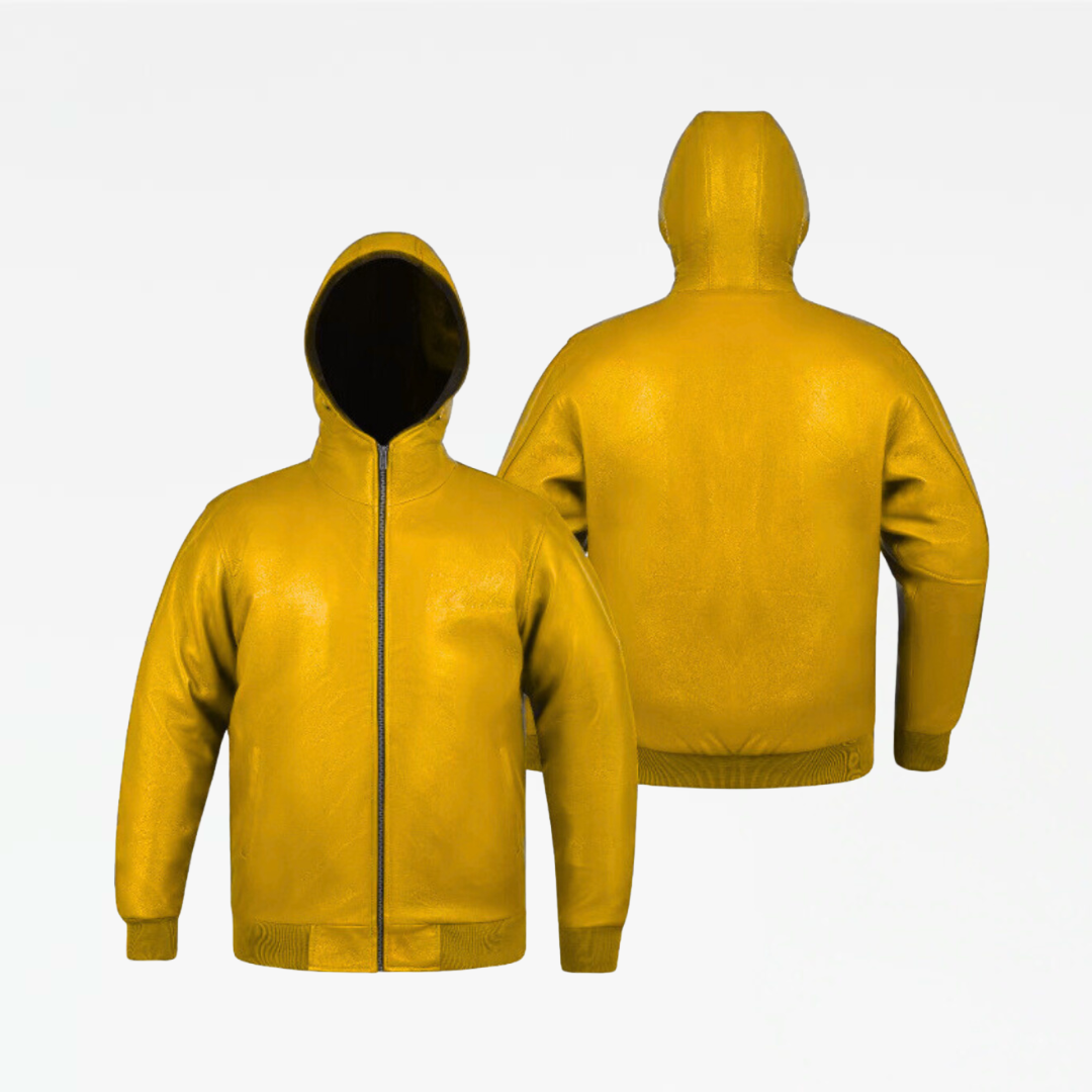 Slickz Leather Zip Up Hoodie (Gold) Slickz Leather Zip Up Hoodie (Gold)