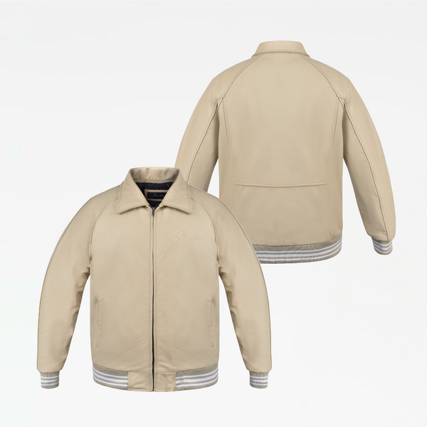 Slickz Leather Zip Up Jacket (Cream)