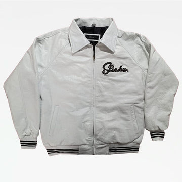 Albino Crocodile Slickz Leather Jacket  