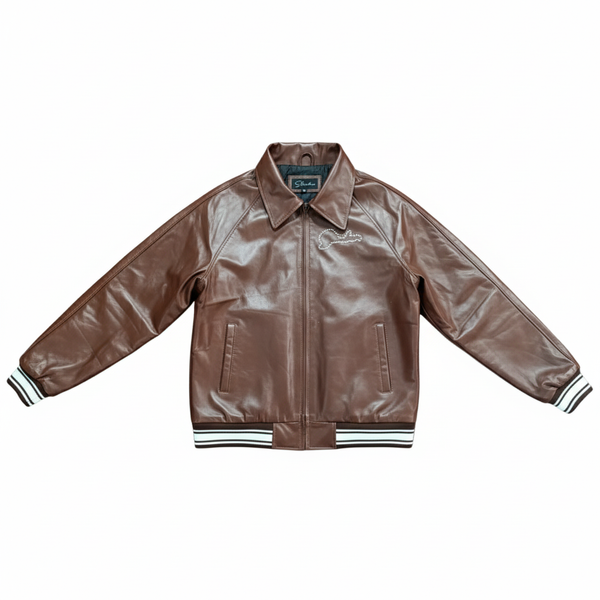 Slickz Stone Leather Jacket (Brown)