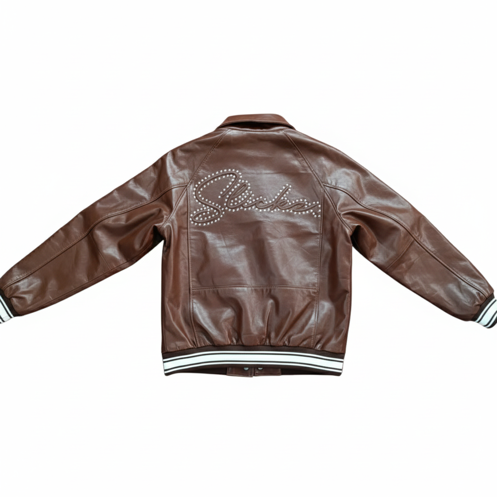 Slickz Stone Leather Jacket (Brown)