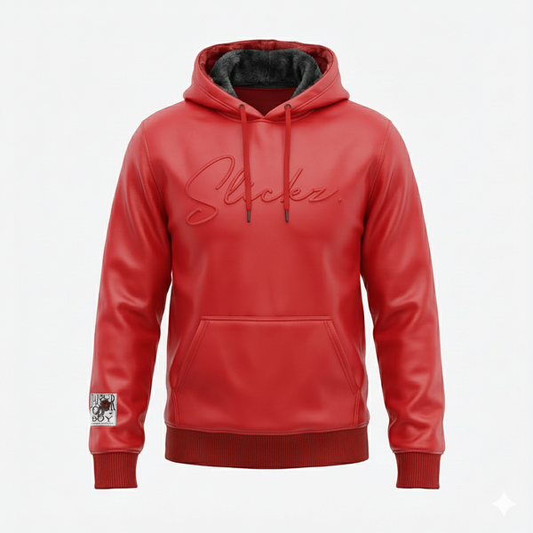 Slickz Leather Hoodie (Red)