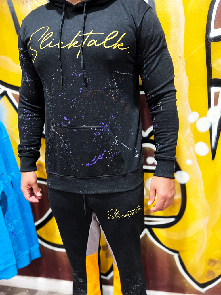 Black and top gold sweatsuit